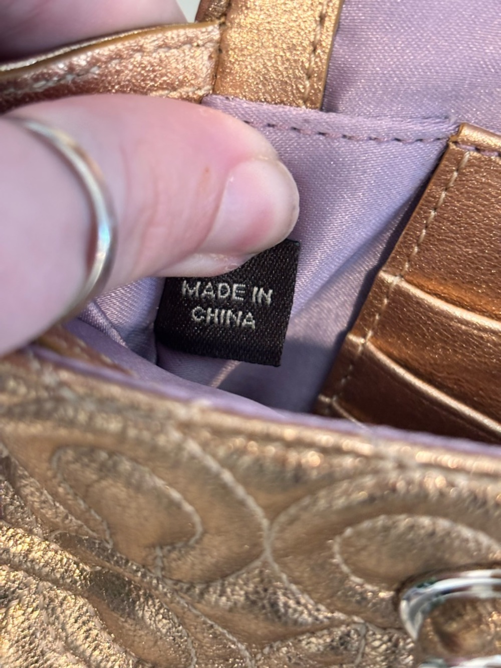 COACH Madison Metallic Leather Chain Mini Bag (Style #42727) - Picture 15 of 16